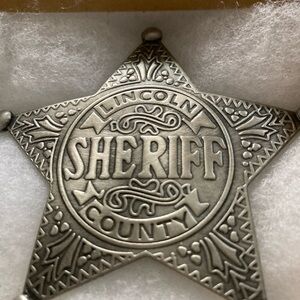 Lincoln County, NM, historical metal Sheriff's Badge